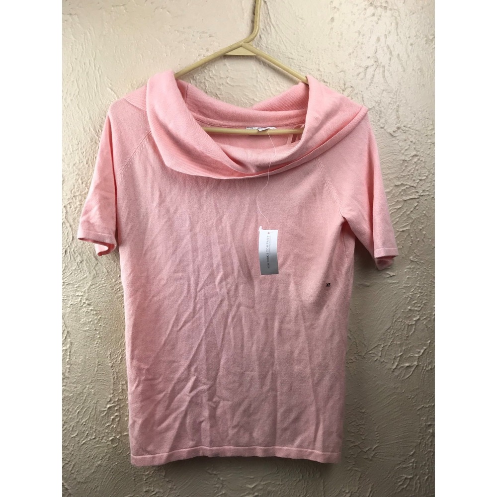 New York & Company Women's PINK MARILYN COWL-NECK TOP Size‎ XS